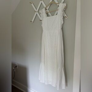 English Factory White Sleeveless Maxi Sundress